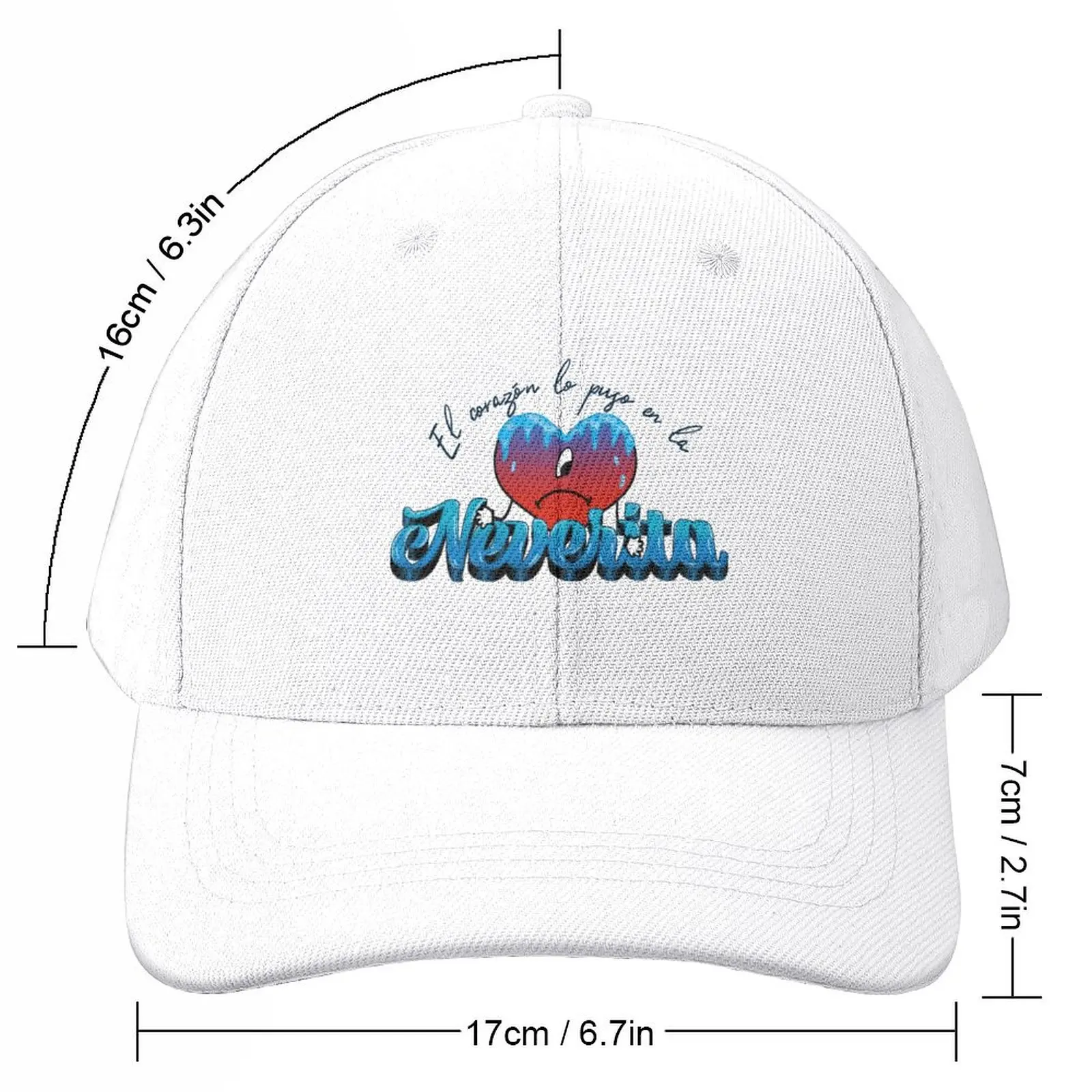 Bad Bunny- Corazon en la Neverita Sticker, Un Verano Sin TiCap Baseball Cap beach hat Hat Beach Rugby Golf Women Men's