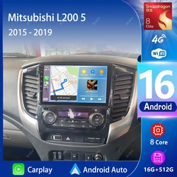 Android 16 Carplay Car Radio Multimedia Player For Mitsubishi Pajero Sport 3 L200 5 Triton 3 2015 2016 2017 2018 2019 GPS Stereo