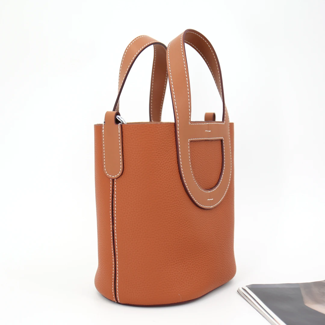 27cm Genuine Leather Crossbody Handbag Ladies Soft Top Layer Cowhide Single Shoulder Large Capacity New Models Advanced Sense