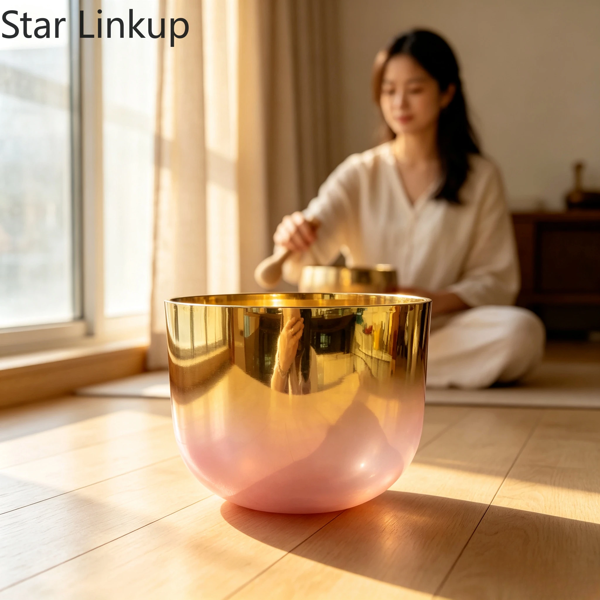 Star Linkup 8.25 Inch Multi-Tone Crystal Sound Bowl 3 Octave 432Hz Ideal C/C# Pitch For Root Chakra And Sacral Energy Balancing Sound Therapy Tool