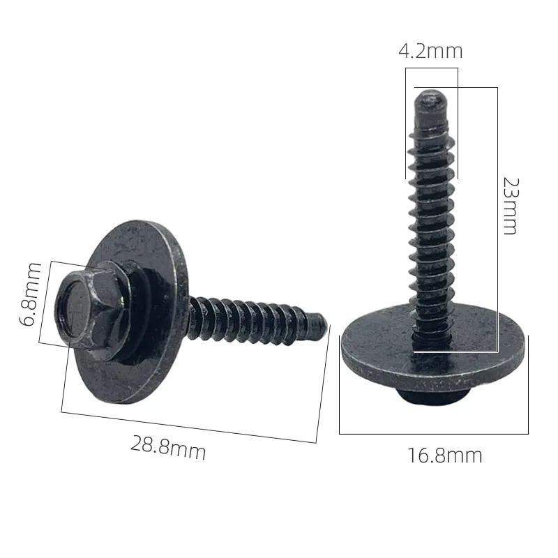 Car Black Metal Bolt Splash Shield Fender Liner Screws 11570498 for GM Buick Cadillac Chevy GMC 2010-On view 3