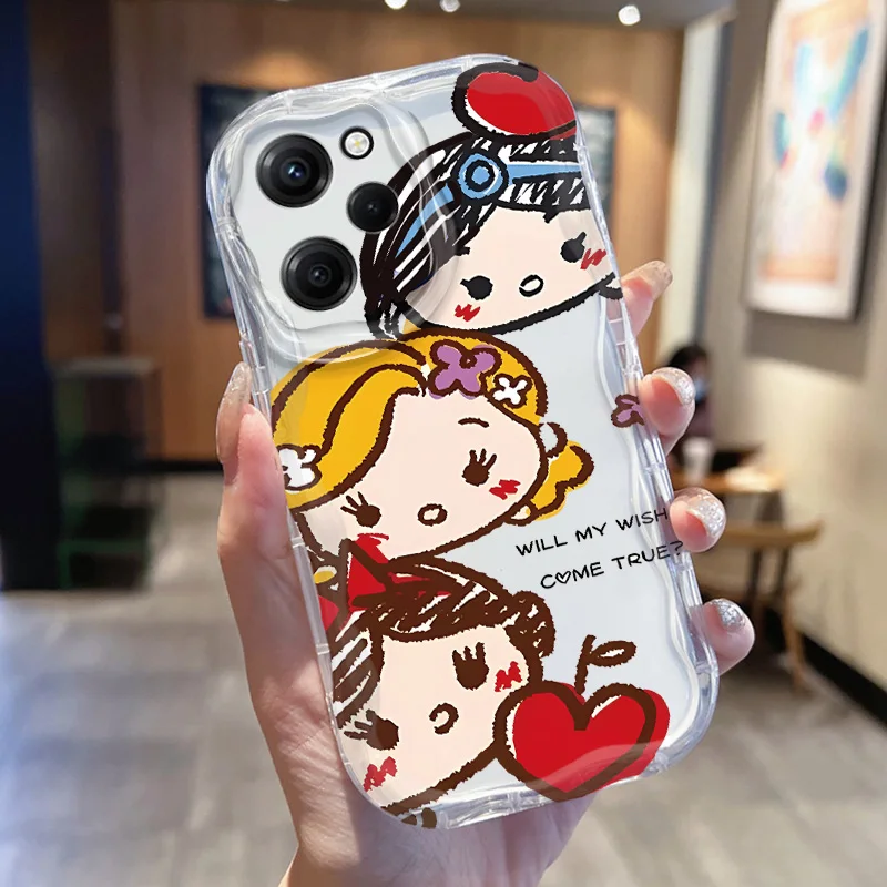 Disney Princess Funny Cream Phone Case para Redmi Note 13, 12, 11, 10, 9, 8, 10T, 11T, 11S, 12S Pro Max Plus, 4G, 5G