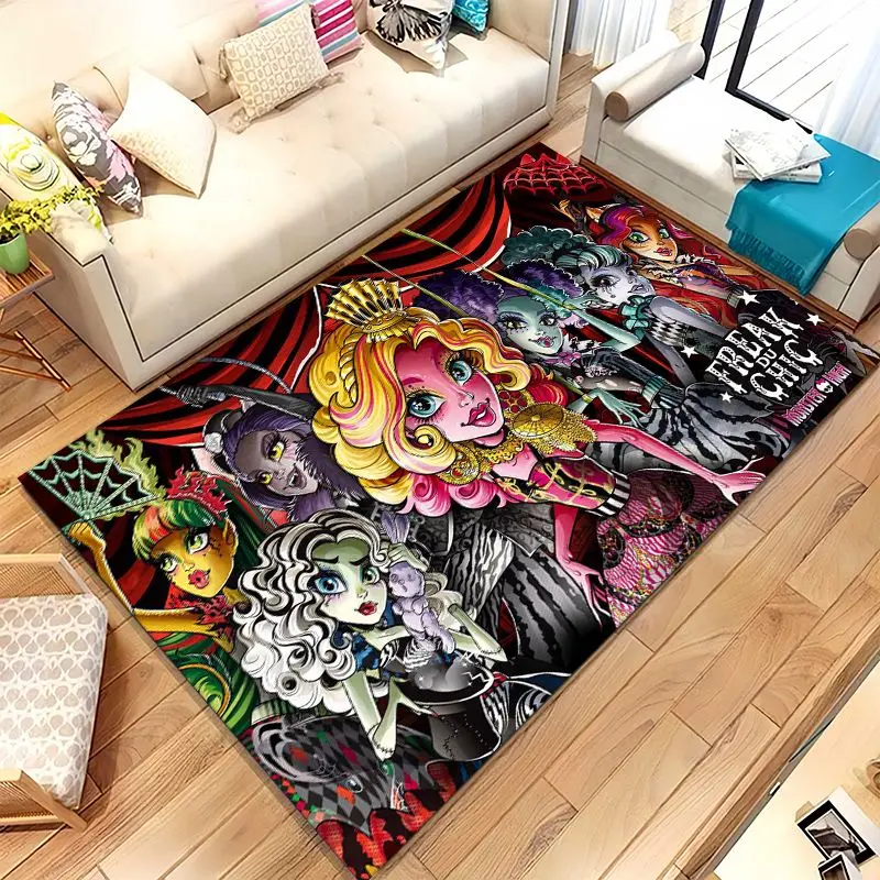 Draculaura Monster High Cartoon Doll Non-Slip Large Area Rug for Living Room,Bedroom Playroom Carpet Mat for Sofa,Home Decor