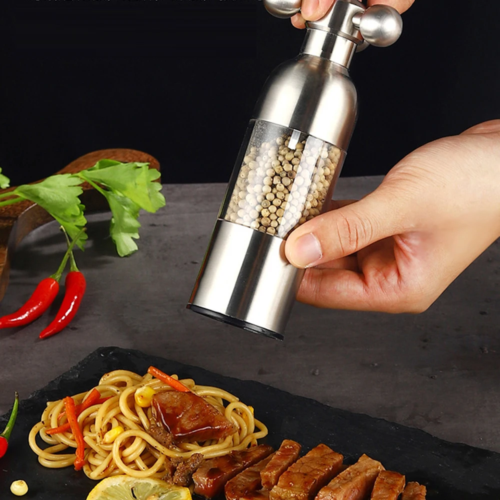 Pepper Mill Manual Stainless Steel Salt and Pepper Grinder Set with Adjustable Ceramic Grinding Spice Grinder