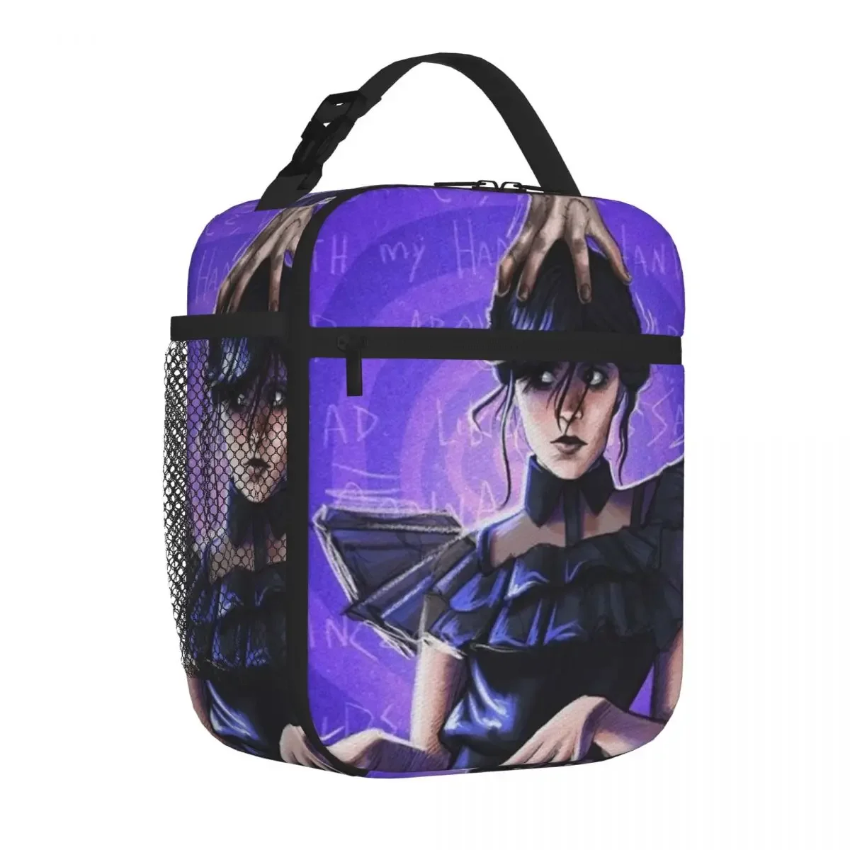 Wednesday Addams Lunch Bags Insulated Lunch Tote Portable Bento Box Leakproof Picnic Bags for Woman Work Children School