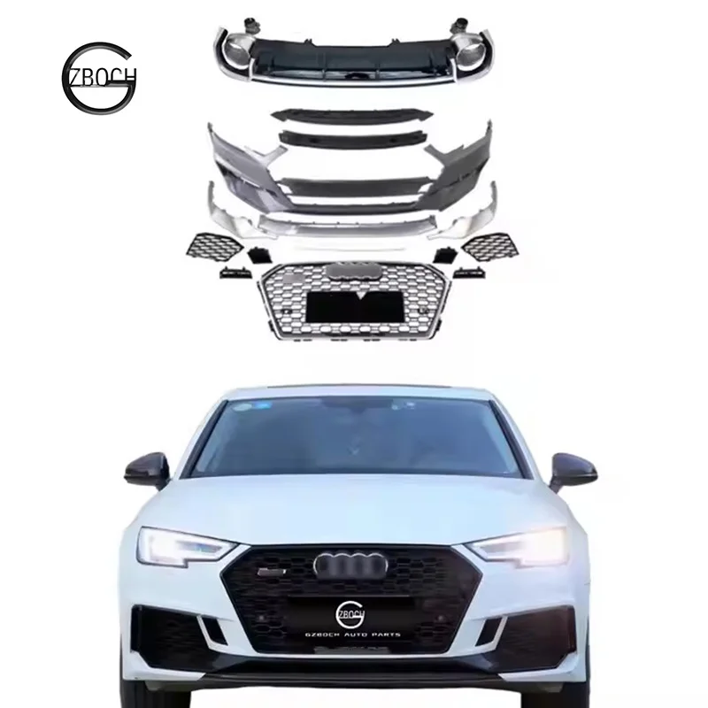 

Car Accessories Car Bumpers for 2016+ Audi A4 B9 Upgrade RS4 Body Kits Rear Diffuser Tips Front Car Bumper