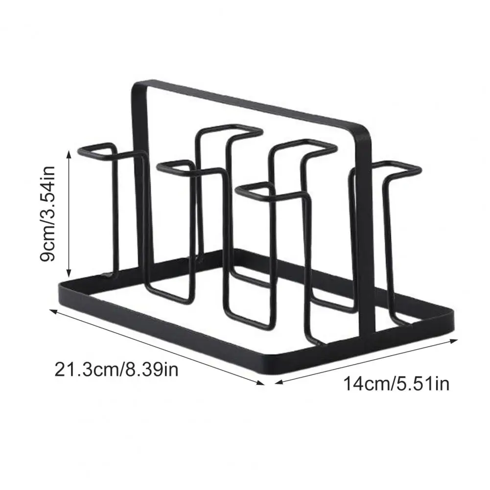 Cup Holder for Kitchen Metal Cup Storage Rack Space-saving Metal Cup Holder Bottle Drying Rack with 6 for Glasses for Vertical