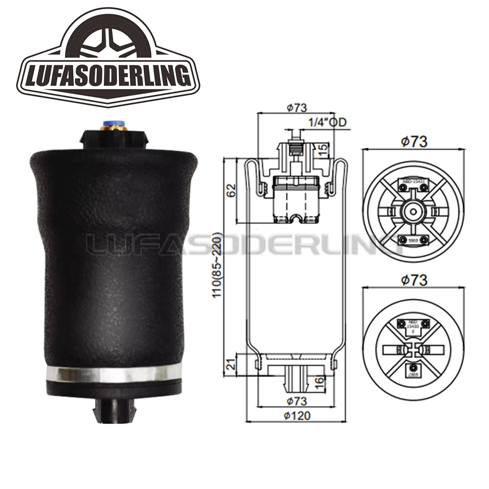 Bolsa de Aire para Suspensión Neumática Firestone W023587206 Freightliner 1829919000 Goodyear 1S5-176, Nueva Bolsa de Aire para Cabina