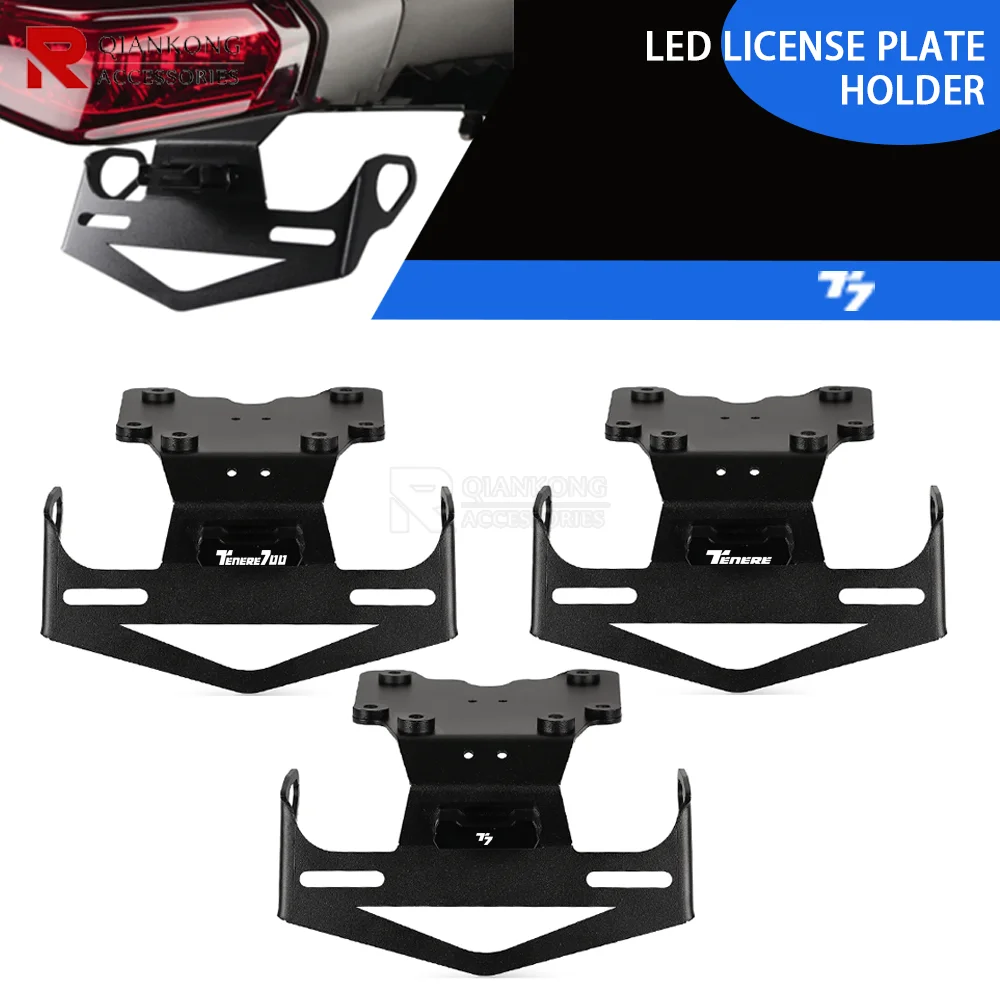 

Rear License Plate Holder Bracket with Light Tail Tidy Fender Eliminator for Yamaha Tenere 700 World Raid / Rally T7 2019-2026