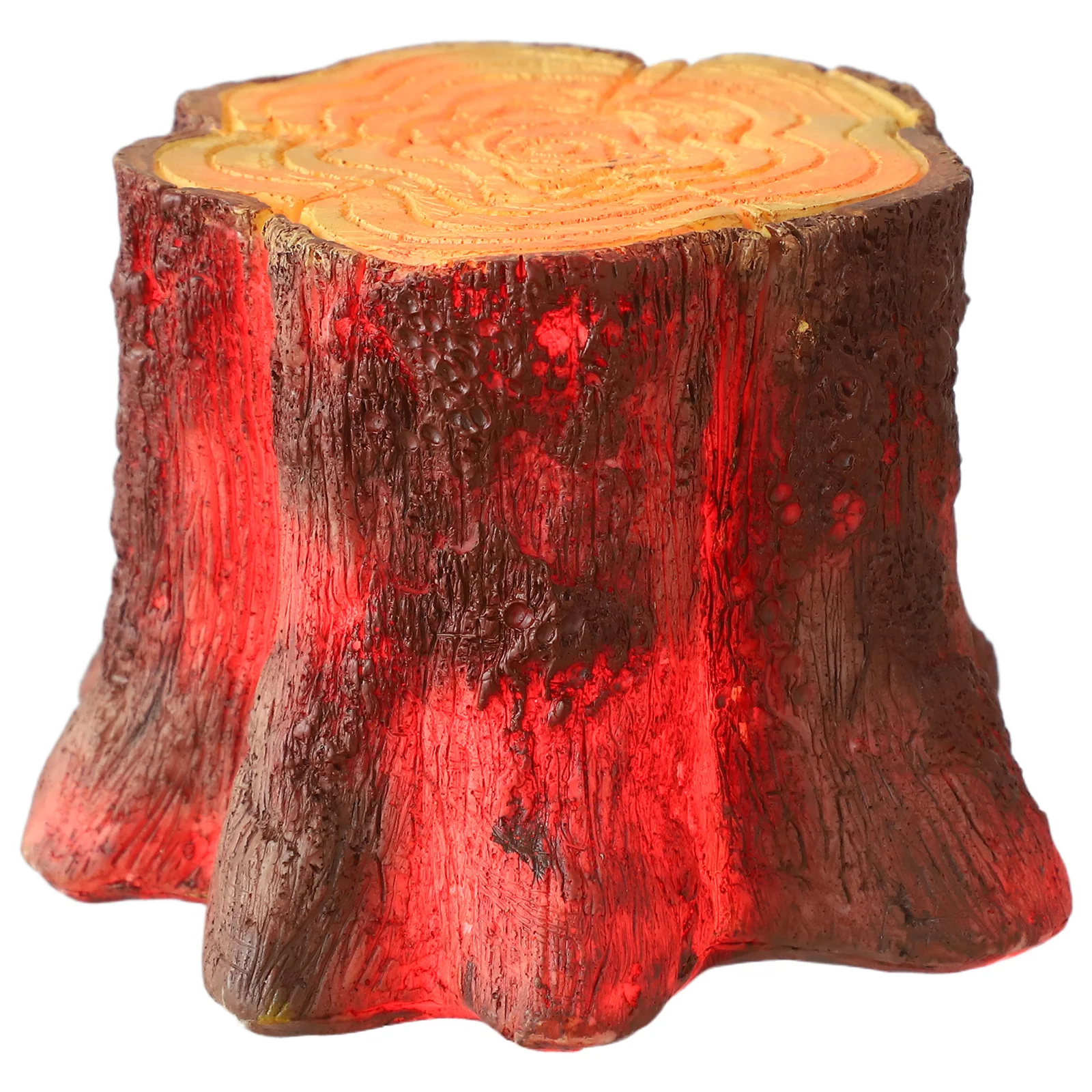

LED Flame Lamp Resin Tree Stump USB Tabletop Fireplace Light Faux Wood Log Ornament Christmas Halloween Holiday Decoration 1.5W