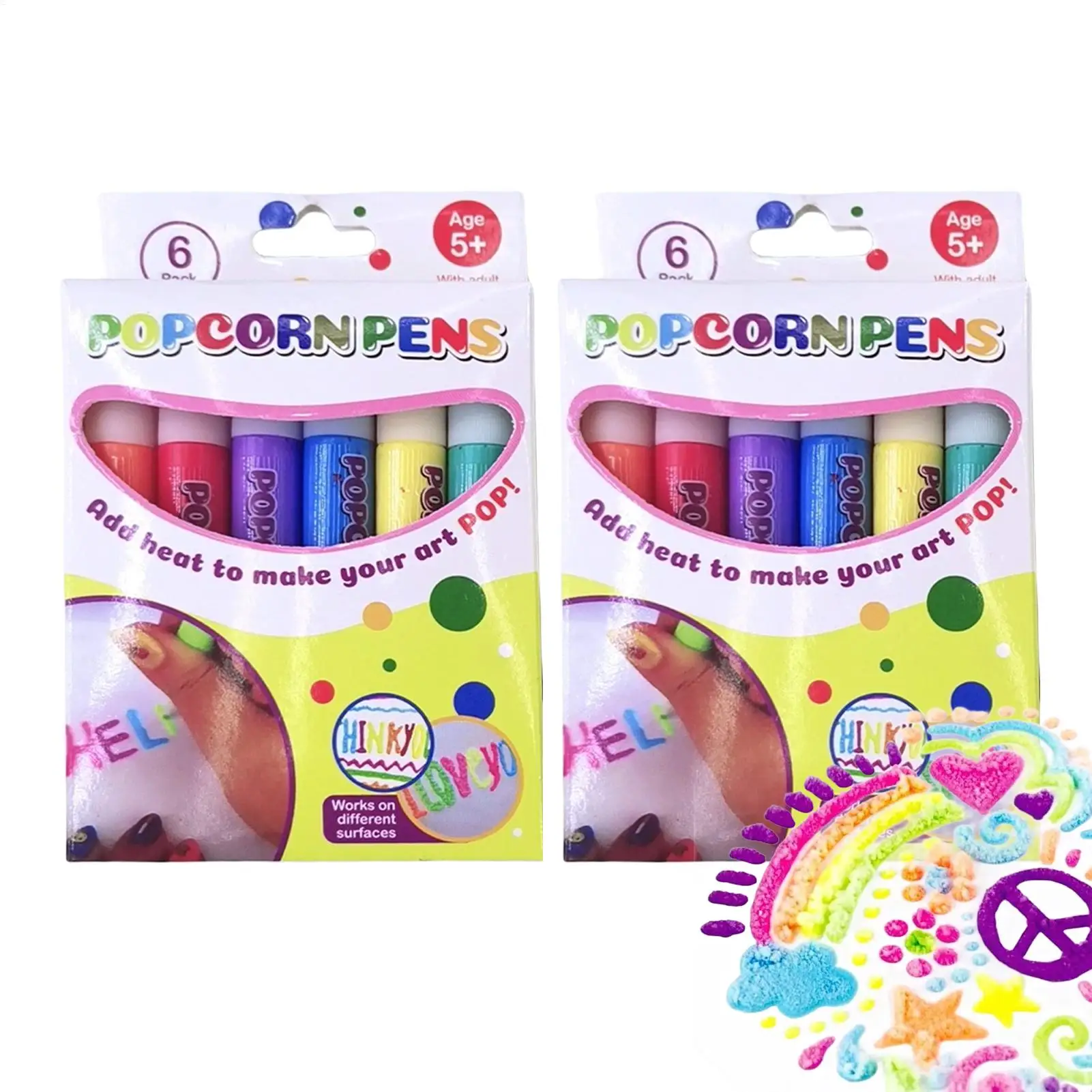 2set Diy Bubble Popcorn Drawing Pens Magical Puffy Pens 6 Color Puffy Bubble 3d Art Pen Creative Markers For Children Drawing view 3