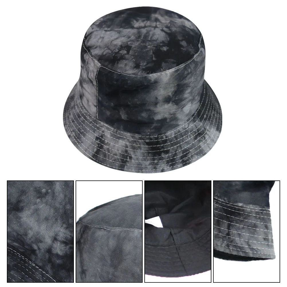 

Tie dye Bucket Hat Cotton Summer Spring Outdoor Leisure Sun shading Double faced Men Women Foldable Compact Lightweight