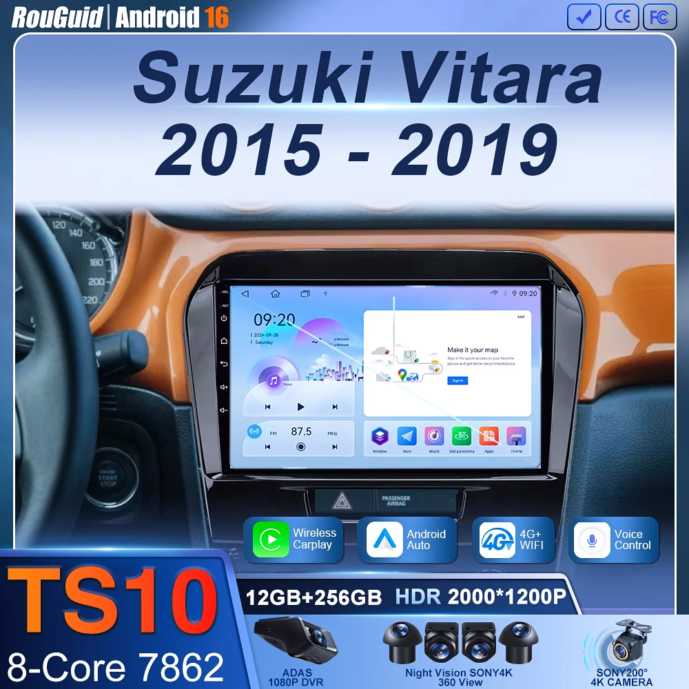 

Android 16 Carplay Auto для Suzuki Vitara 2015 2016 2017 2018 2019 Автомобильный радиоприемник Мультимедийный плеер Стерео видео головное устройство 4G WiFi BT