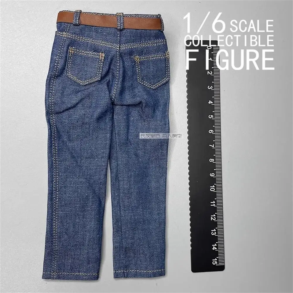 1/6th 3atoys moda azul jeans calça com cinto mini brinquedos modelo acessórios para 12 "figura de ação boneca colecionável diy