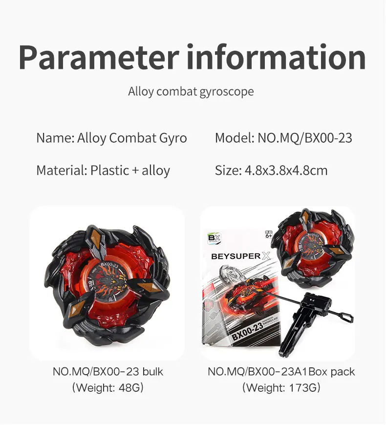 BX-23 Phoenix Wing Evolution Battle Top Booster com lançador Grip Set Bey X Spinning Toy Gyro Game