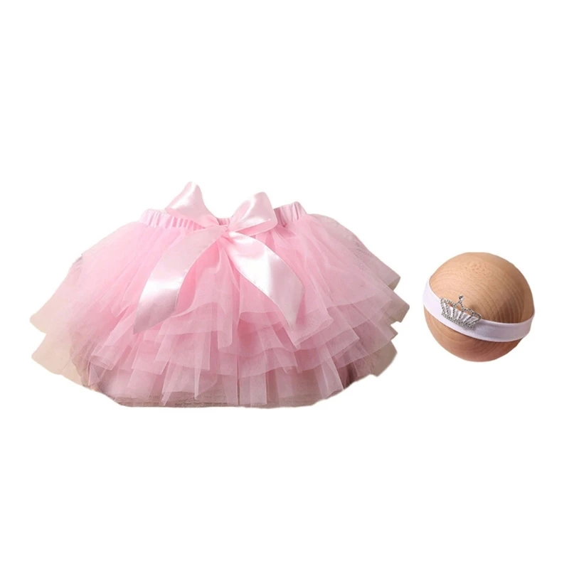 Newborn Costume Skirt Princess Crownpiece Baby Shower Gift Photography Suit