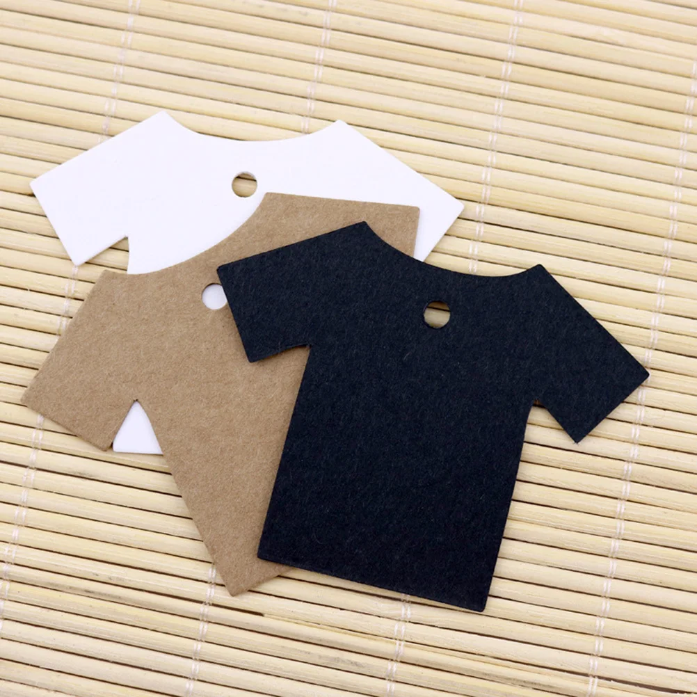 100 PCS Kraft Hard Paper Tags Label for Labeling White Marking Card Cloth Labels