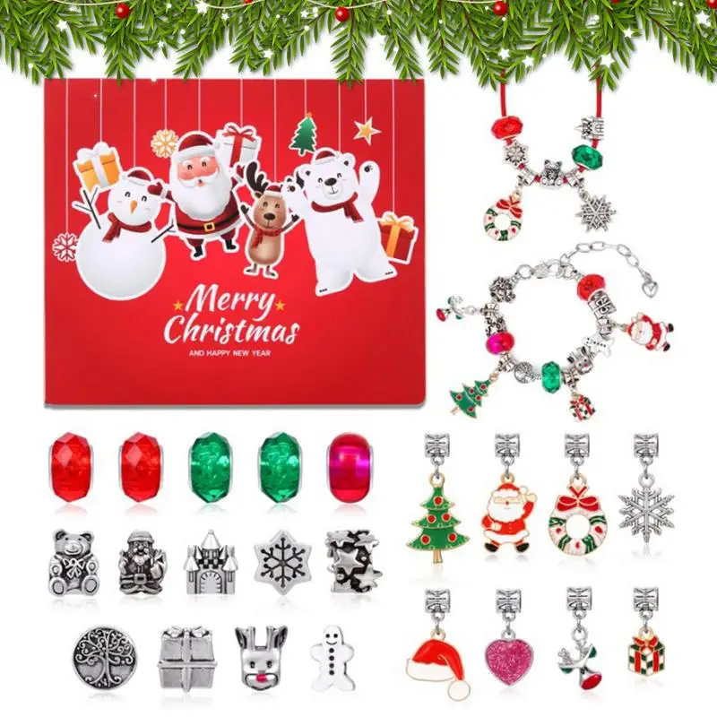 

Surprise Blind Box Set 24 Countdown Calendar Advent Christmas Jewelry Bracelet Set Creative Ornaments Christmas Child Gifts