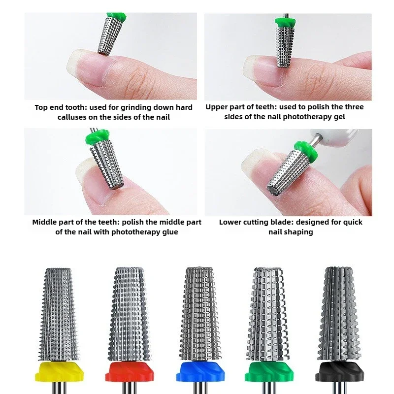 Głowica polerska 5 w 1 do szybkiego usuwania lakieru, kleju i martwego naskórka, wysokiej jakości uniwersalne małe narzędzia do manicure