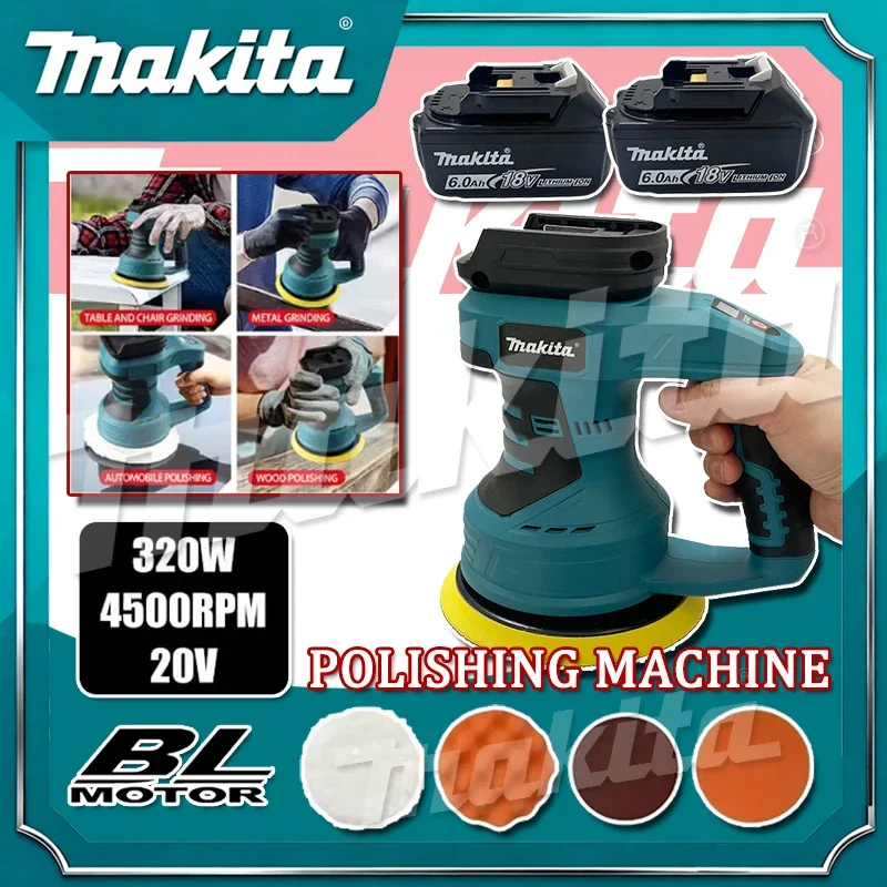

Makita Cordless Car Polisher 8 Gears Adjustable Auto Electric Waxing Sanding Sealing Glaze Tool Rechargeable Polisher for 18V