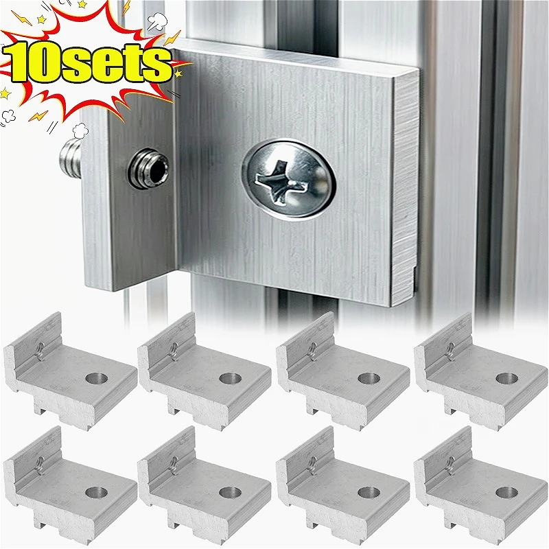 

1/10set Aluminum Bracket Set European Standard Profile Fixing Screws Fasteners T-shaped Quick Assembly Steel Plate Fixation Tool