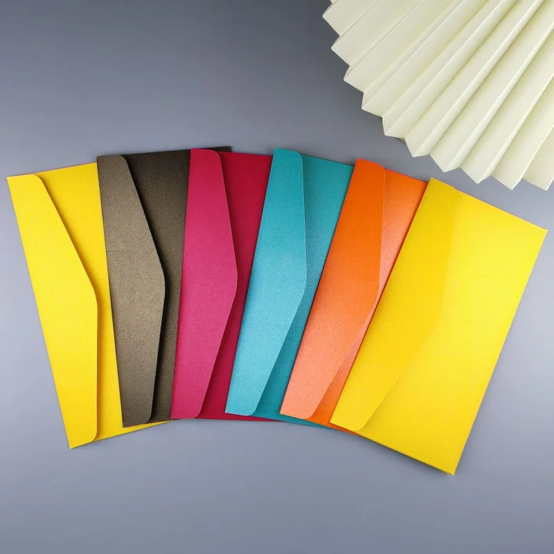 Custom Thickened Western Style Blank Pearl Paper Colorful Envelopes Custom Gold Stamping Greeting Cards Invitations Membership S