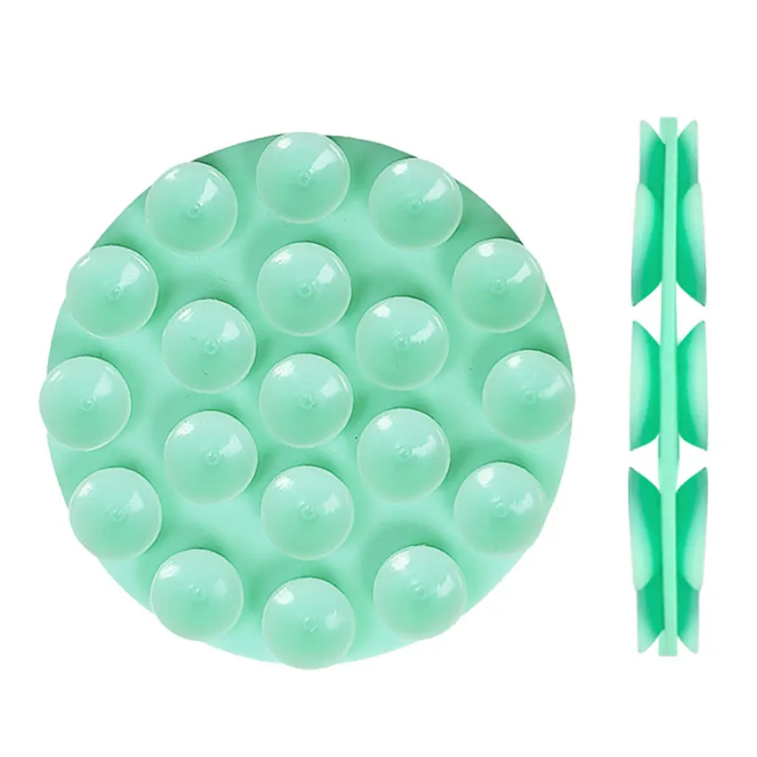 กาวฟรีที่ถอดออกได้วงกลมซิลิโคนสองด้านดูดคัพเคสโทรศัพท์ Strong กลับสติกเกอร์ผนัง Anti SLIP การถ่ายภาพ