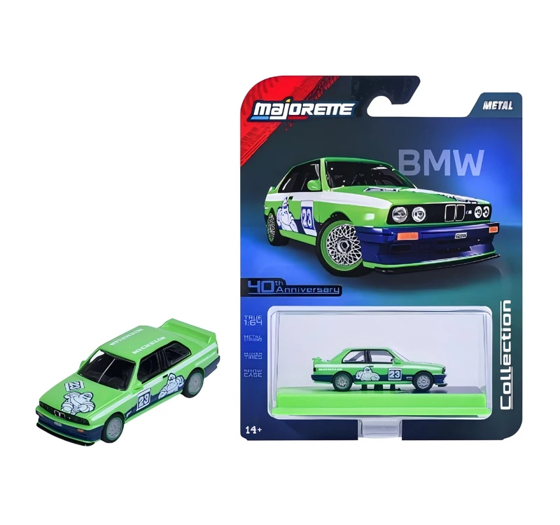Majorette 1:64 Diecast Auto Collectie Prachtige BMW 3.0 CSL, BMW M3, Nismo 400R, Lamborghini Murcielago met Vitrines