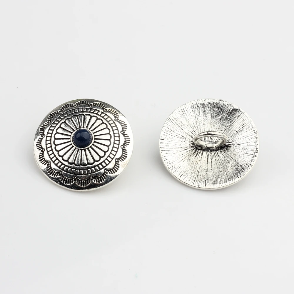 Zinc Alloy Retro Round  Sunflowers Buttons Charms For DIY CONCHO Charms 3pcs/lot 30MM Jewelry Accessories