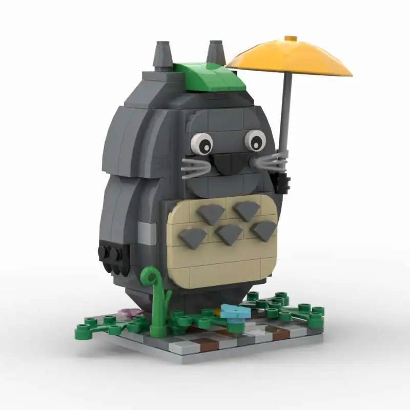 

208PCS MOC Building Blocks Sky Castle Totoro Yellow Umbrella Model Educational Assembly Toy for Children Desktop Ornament