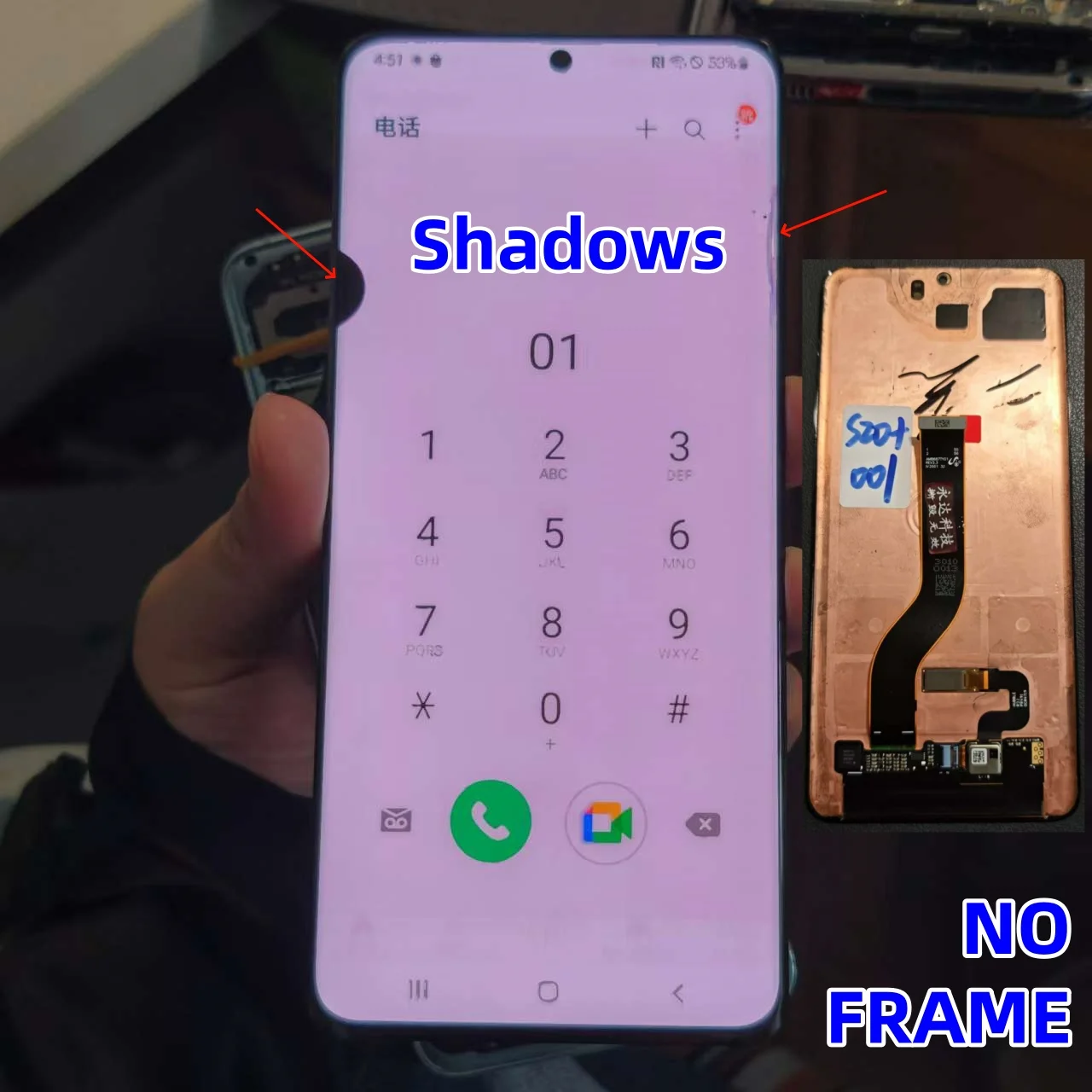 Repair Edge Screen Separete Glass Practice AMOLED For Samsung S20 + G9860 G986F G986U S20 Plus Broken Touch OK Dot Line Shadows