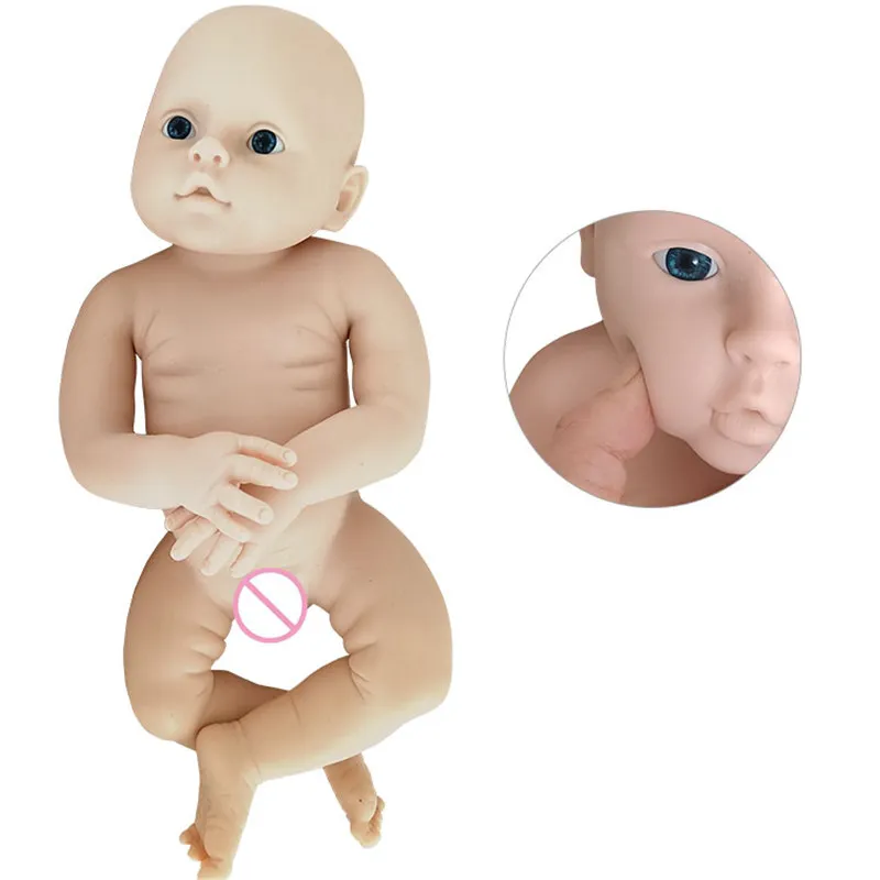 

18inch Full Solid silicone Reborn Baby Kit New Mold reborn doll kits blank unpainted Fresh Color DIY Doll Reborn Parts