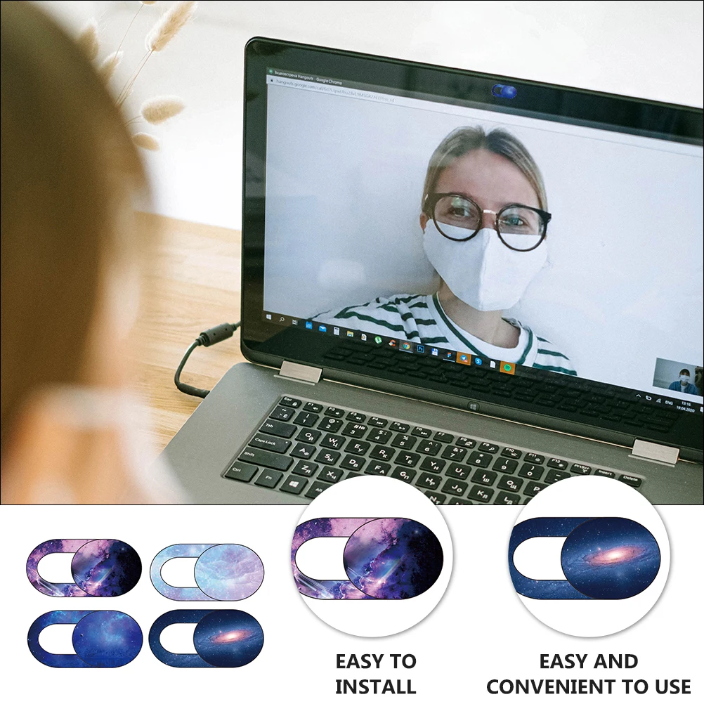 

4PCS Privacy Cover Webcam Slider Sky Pattern ABS Material Laptop Tablet PC Camera Protector Anti Accessories