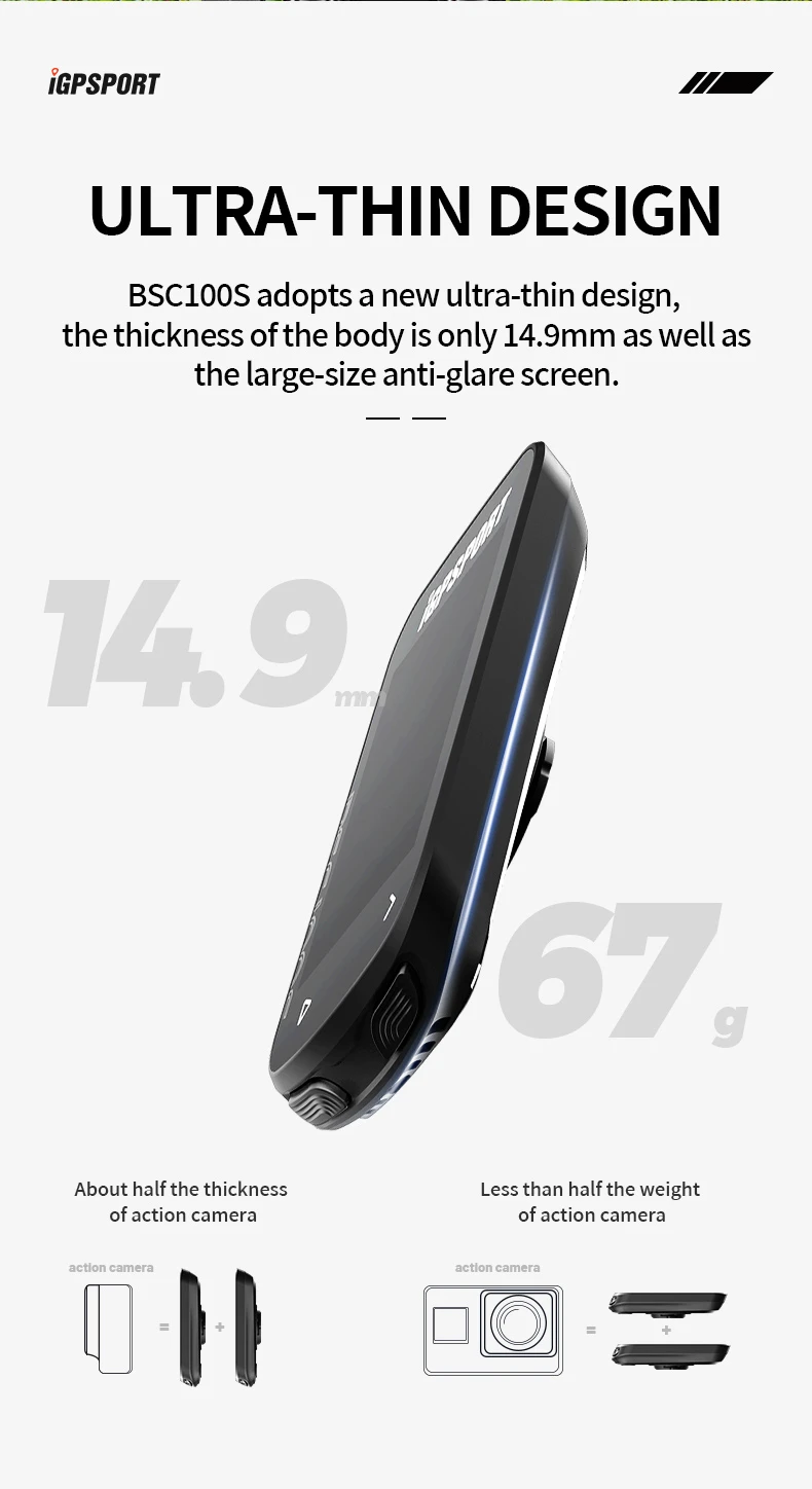 iGPSPORT BSC100S Bicycle Computer Cycling GPS Odometer Bike Speedomet Riding Cycling Waterproof Speedometer 2.6inch Large Screen