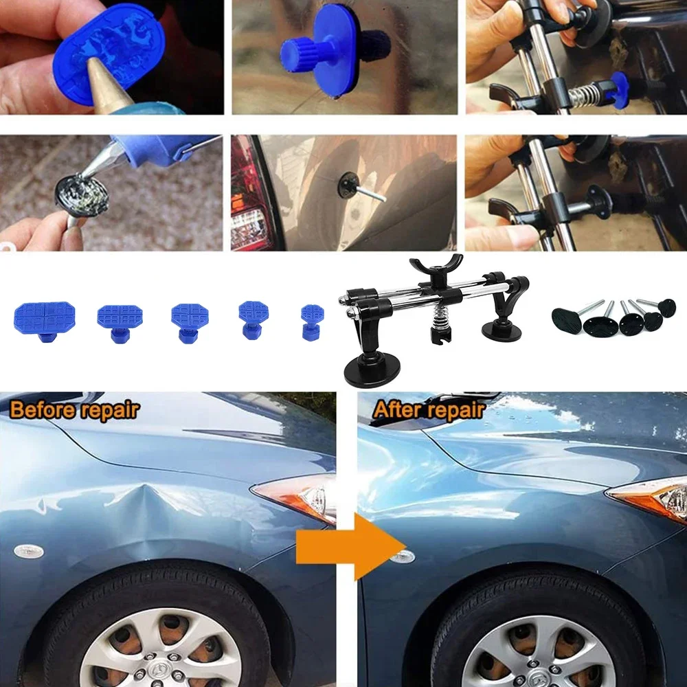 

Auto Body Paintless Dent Repair Puller Tools Kit Car Dent Sheet Metal Bridge Puller Glue Set Auto Accessories Repair Hand Tools