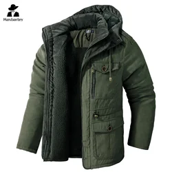 Jaqueta masculina à prova de vento, parka vintage quente com capuz grosso, casaco de bolso frio, roupas de acampamento para neve, novo, inverno 2022