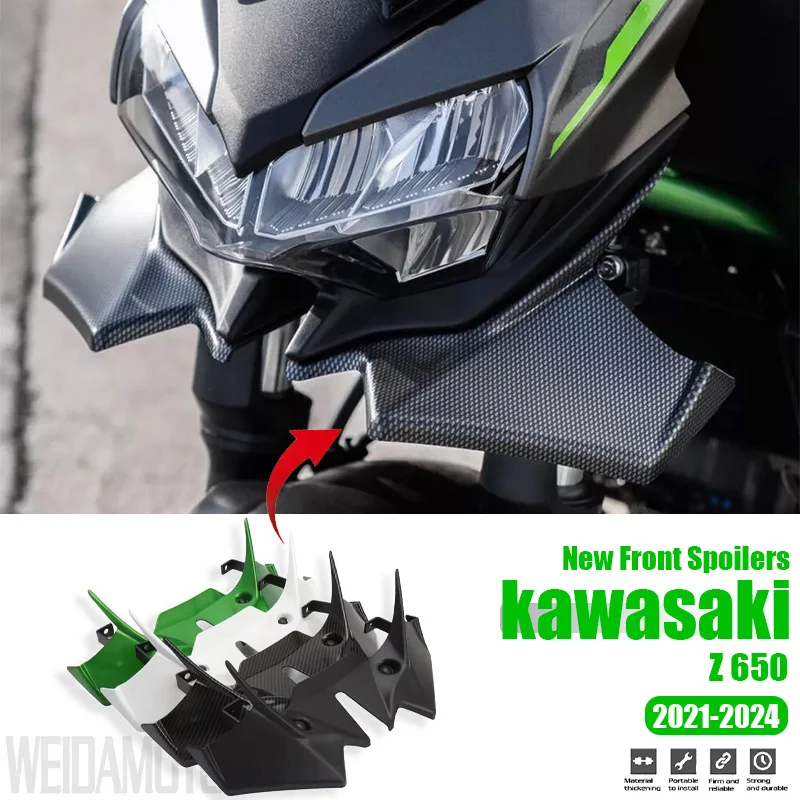 

Для KAWASAKI Z650 z650 Z 650 2021 2022 2023 2024 мотоциклетные спортивные прижимные передние спойлеры, аэродинамический комплект дефлектора крыла