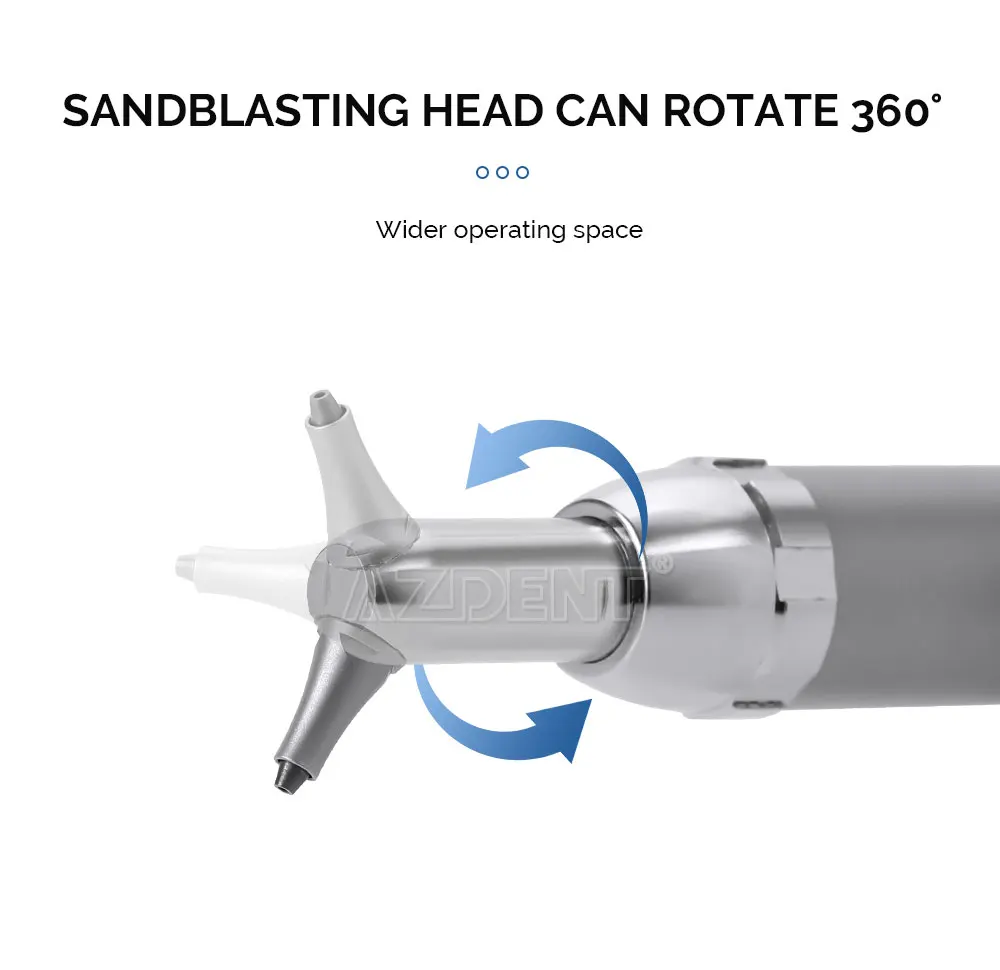 AZDENT Dental Aluminiumoxid Sandstrahlen Polierer MicroBlaster Wasser Spray Zahnmedizin Ausrüstung Werkzeug 2/4 Löcher mit Düse – Detail 14