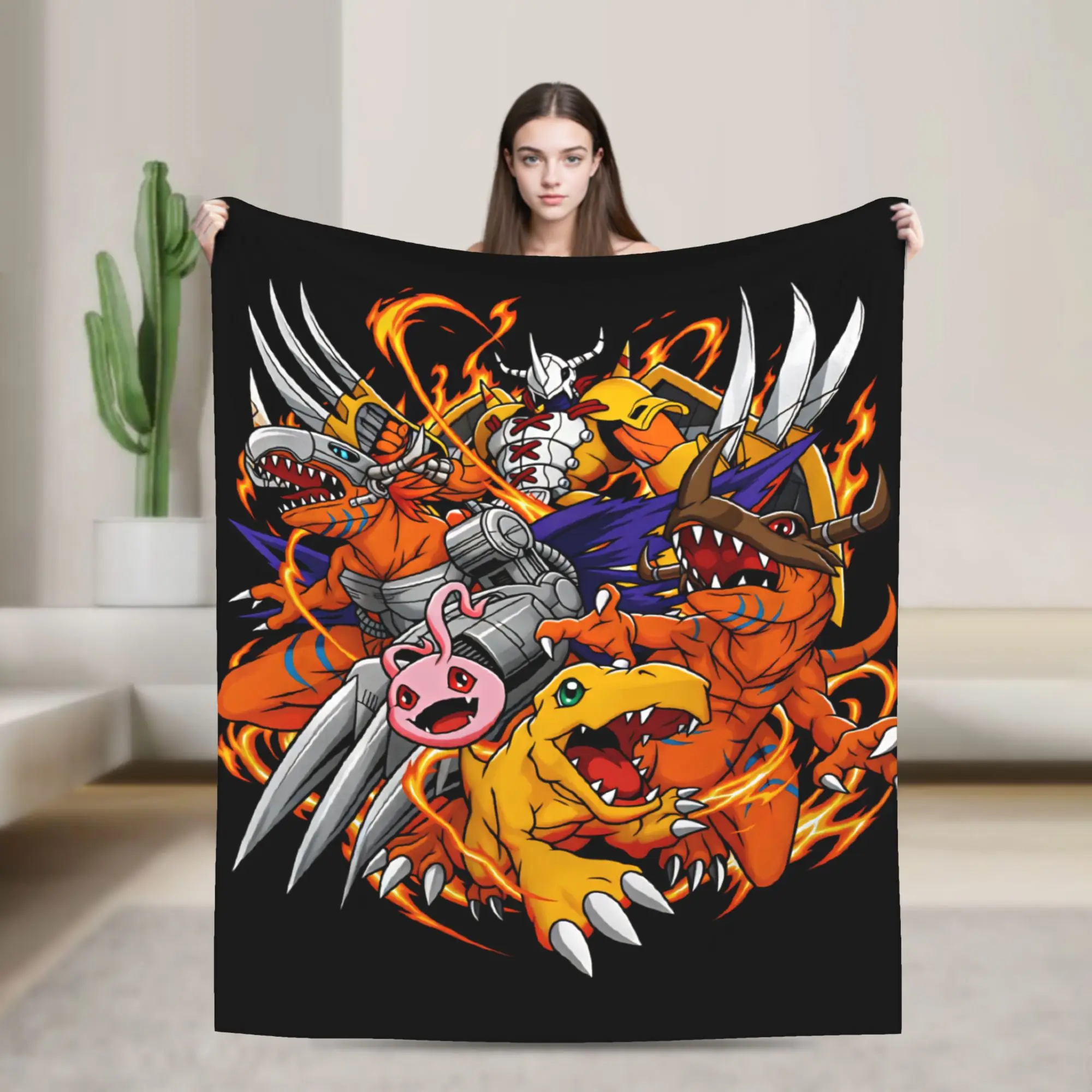 Warm Soft BlanketsChild Decorative Digimon Sora Birdramon Throw Blanket  Flannel Bedspread For Outdoor Print Sofa Bed Cover