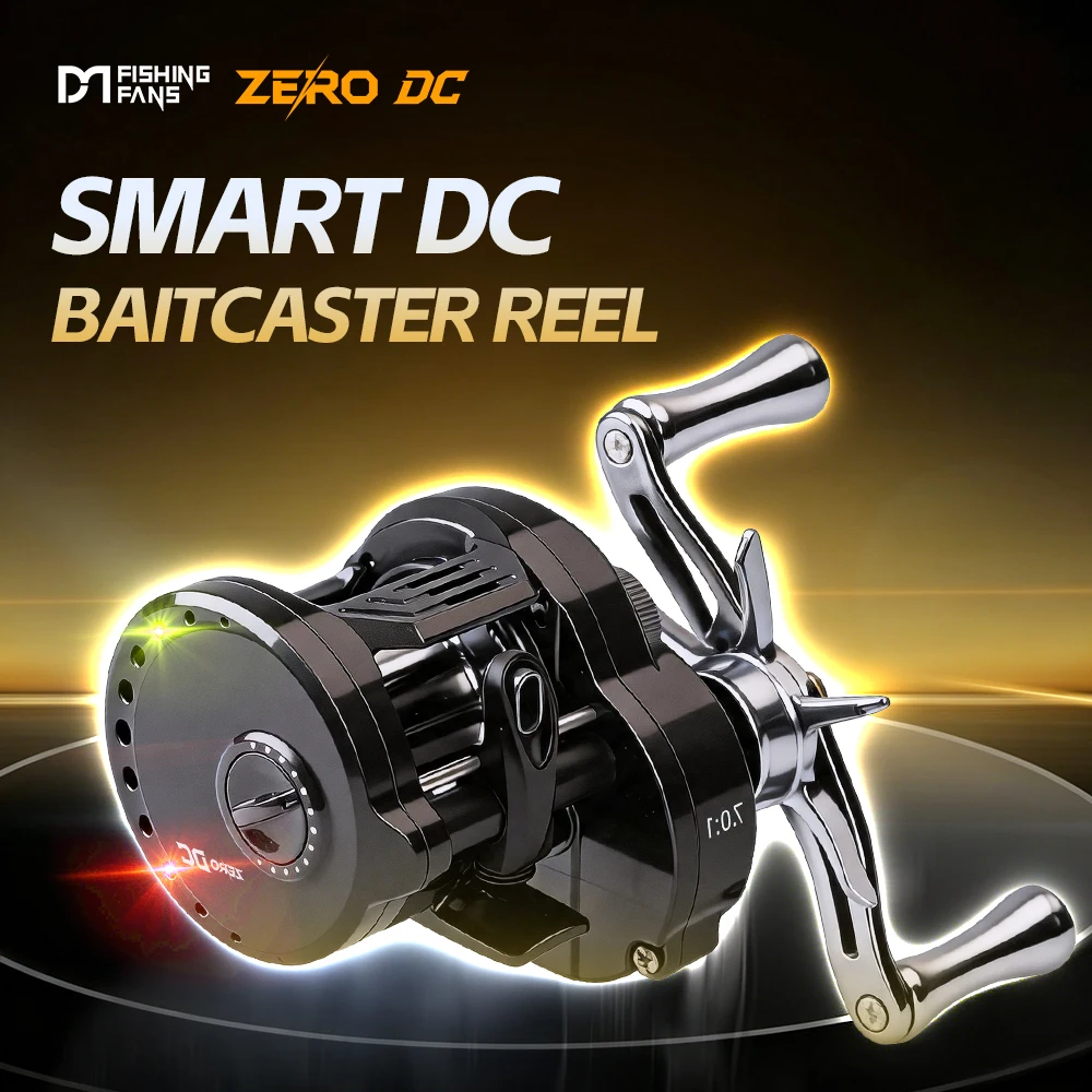 FISHINGFANS ORCA ZERO DC Baitcasting-Rolle Vielseitige Weitwurfrolle mit Selbstaufladung und Casting-Sound 6+1BB Angelrolle Baitcaster