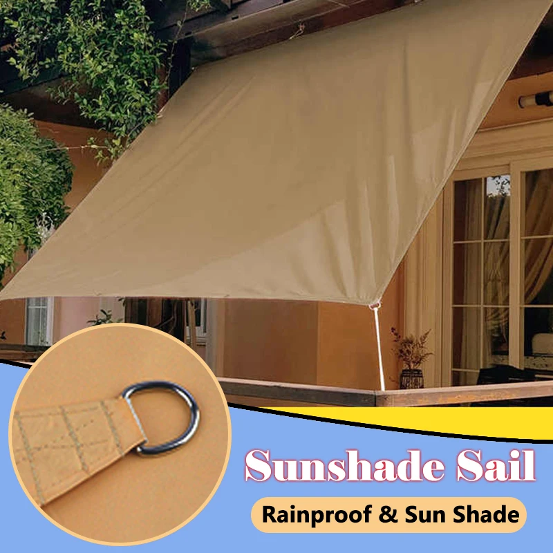 95% UV Protection Shading Cover Coffee Sun Shade Sail Waterproof Sun Shelter for Pool Backyard Pergola Shade Canopy