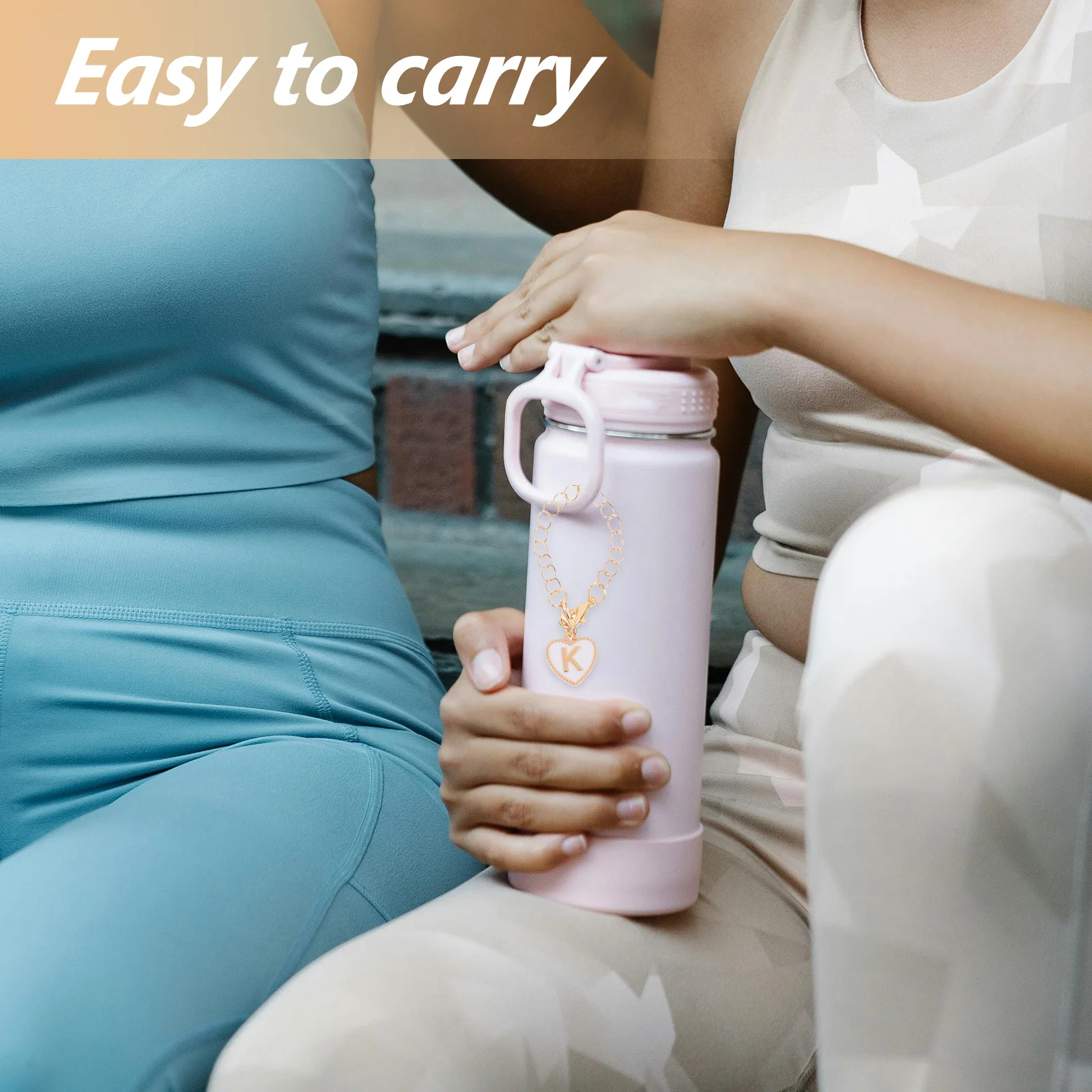 

2Pcs Letter Charms Chain for Tumbler Cups Keychain Durable Lightweight Unique Design Small Letter Chain Letters Charm