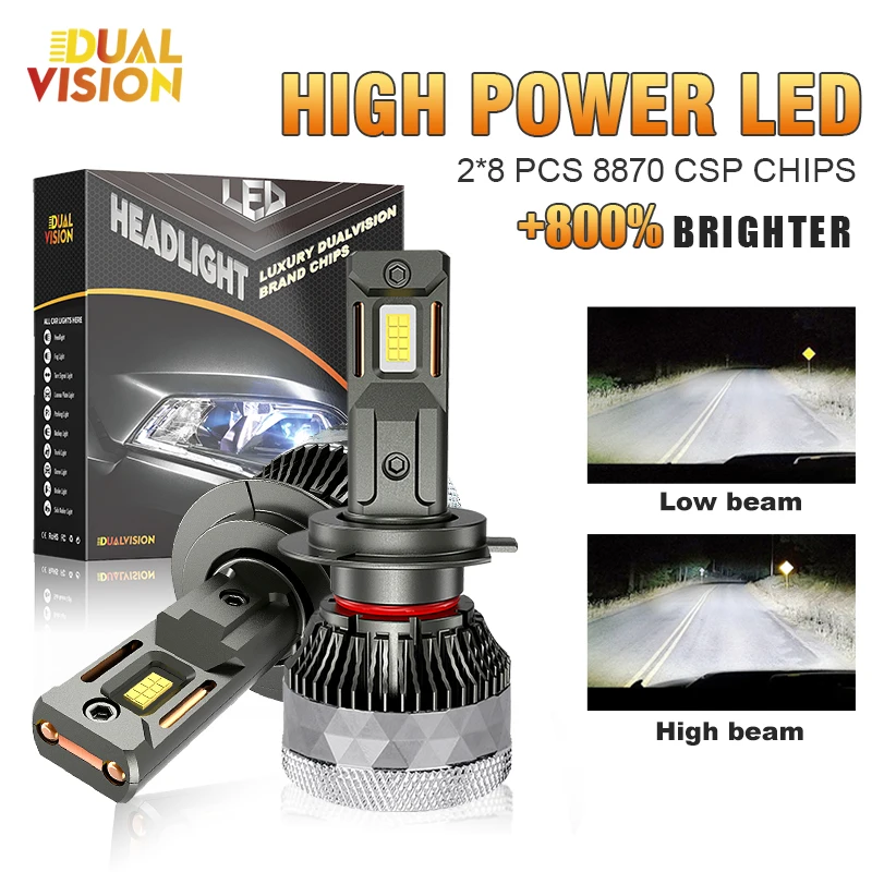 H7 LED Bulbs H4 H1 H8 H9 H11 9005 HB3 9006 HB4 9012 Headlight CANBUS Powerful 300W 30000LM High Low Beam Auto Fog Lamp 12V 2pcs