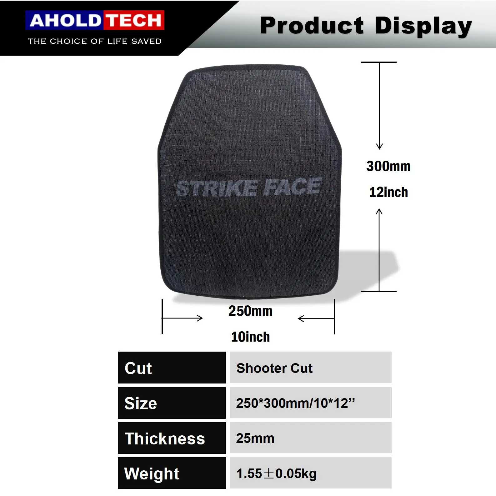 Bulletproof Silicon carbide ceramic PE Hard Armor Plate NIJ III+ Ballistic Vest Backpack Ballistic Board 10x12 Big Plates