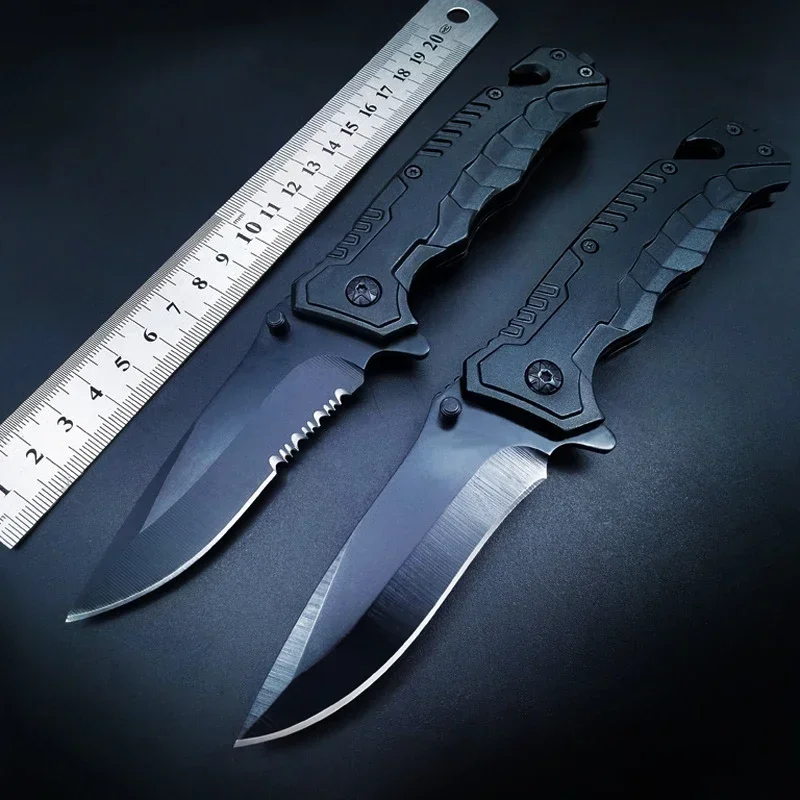 

8.0'' Black Folding Knife Pocket Knives Handle Tactical Outdoor Survival Combat Hunting Camping Fishing Folding Knifes +Sheath