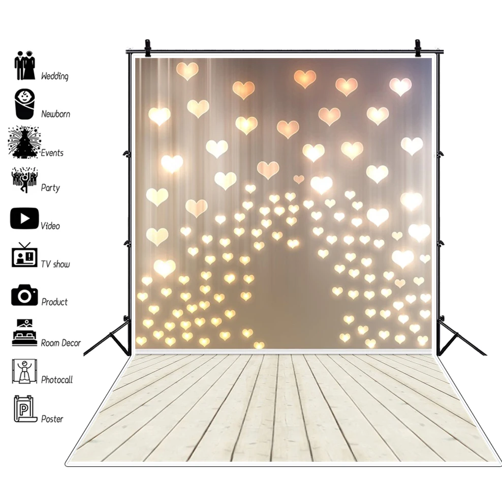 Laeacco الملونة البولكا نقطة ضوء خوخه حفلة طفل الوليد الخشب الطابق صورة خلفية التصوير خلفية الصورة استوديو الصور