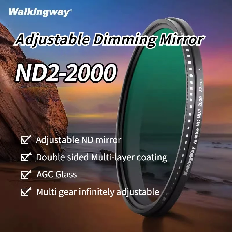 Nd2-2000 Variable Filter 52mm ND Filter Smartphone for Mobile Concert Adjustable Anti-Laser Multi-coated ND With Clip for iphone