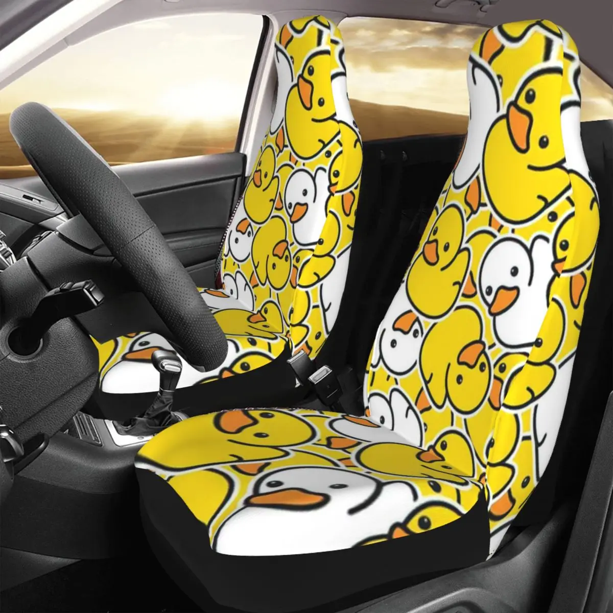 

Duck Car Seat Cover Custom Printing Universal Front Protector Accessories Cushion Set