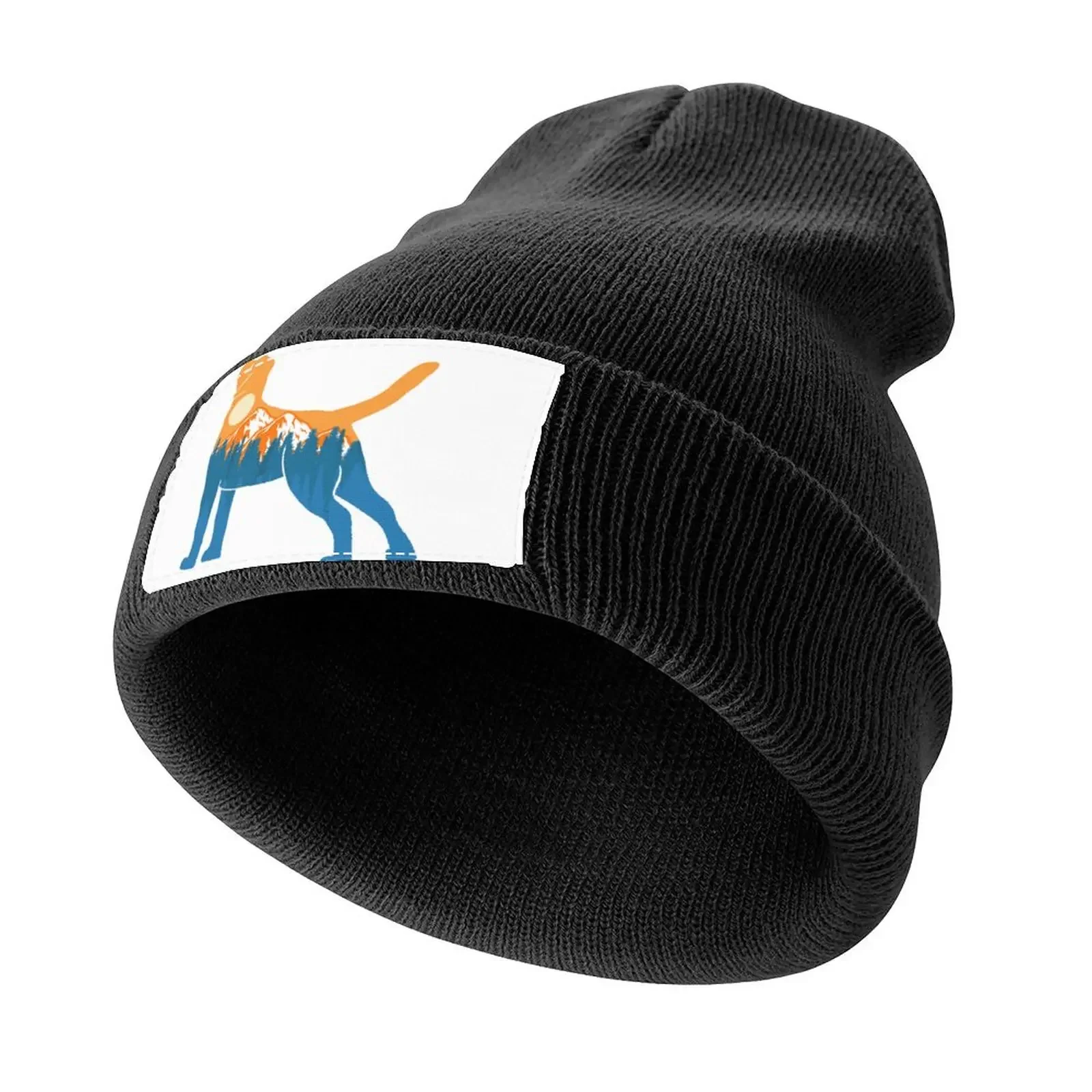 labrador Dog Silhouette Sunset Nature Mountain Gift Knitted Cap Mountaineering Hip Hop tea Hat Designer Hat Women Hats Men's