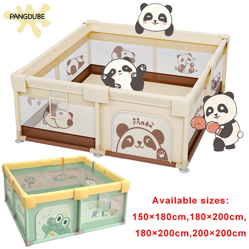 PANGDUBE Large Baby Playground Baby Playpen Thicken Foam Pipe Children Games Park Baby Safety Fence Cute Panda Crocodile Playpen